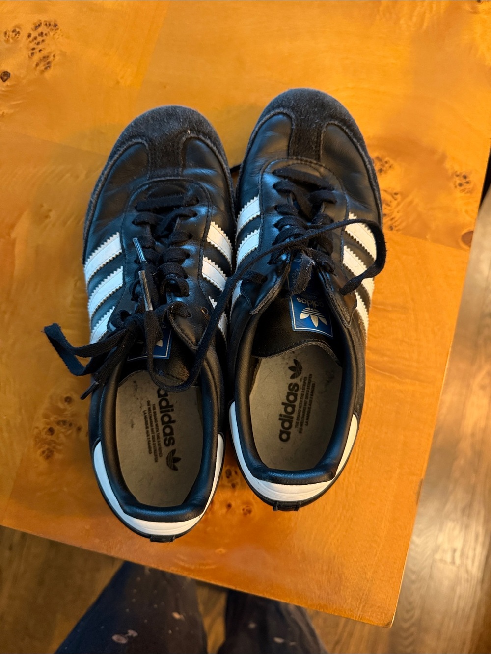 adidas Black Sneakers with White Three-Stripes